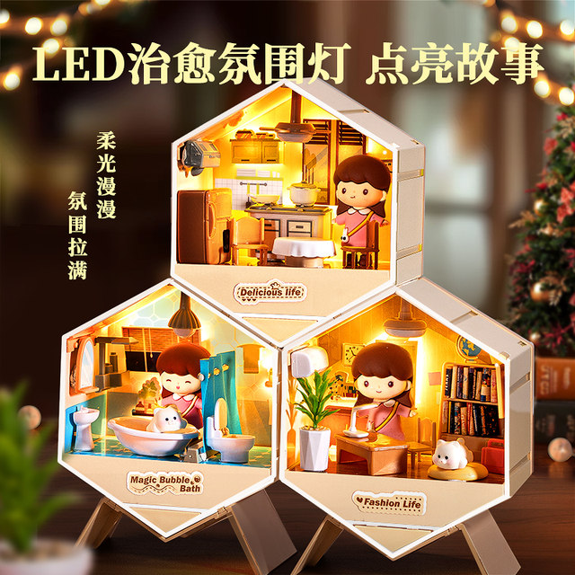 Super decompression cure Diy handmade scene cabin