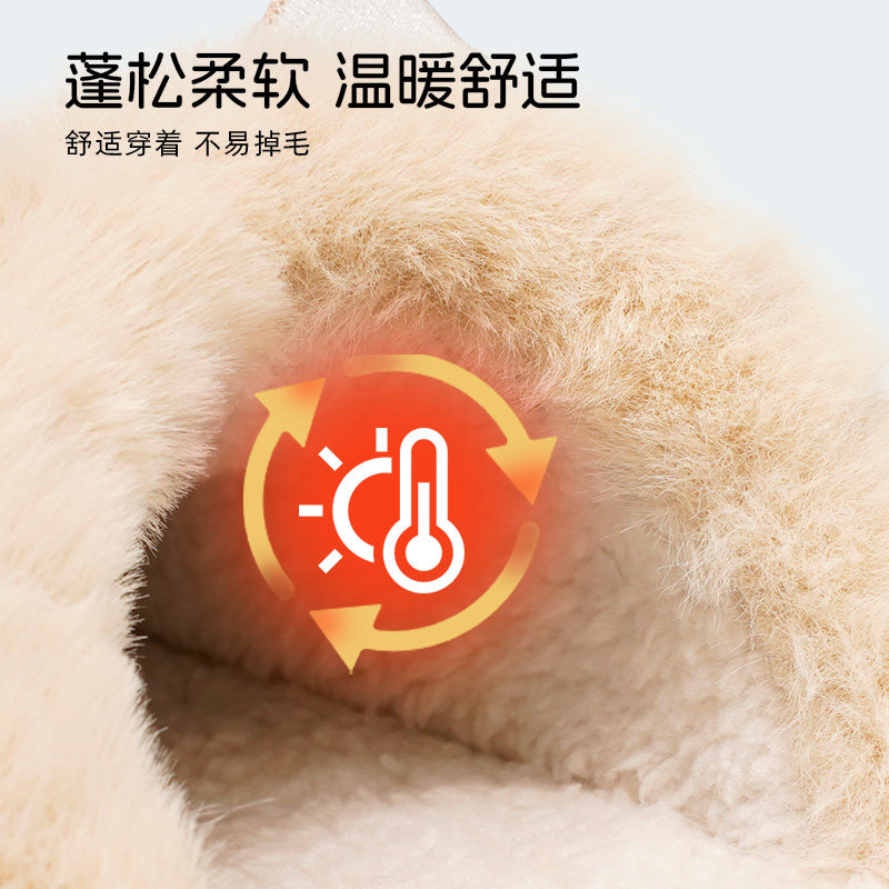 hotmarzz/黑玛棉拖鞋女秋冬季室内家居加绒保暖厚底户外毛毛鞋男,淘宝优惠券,粉丝福利购,淘宝优惠卷