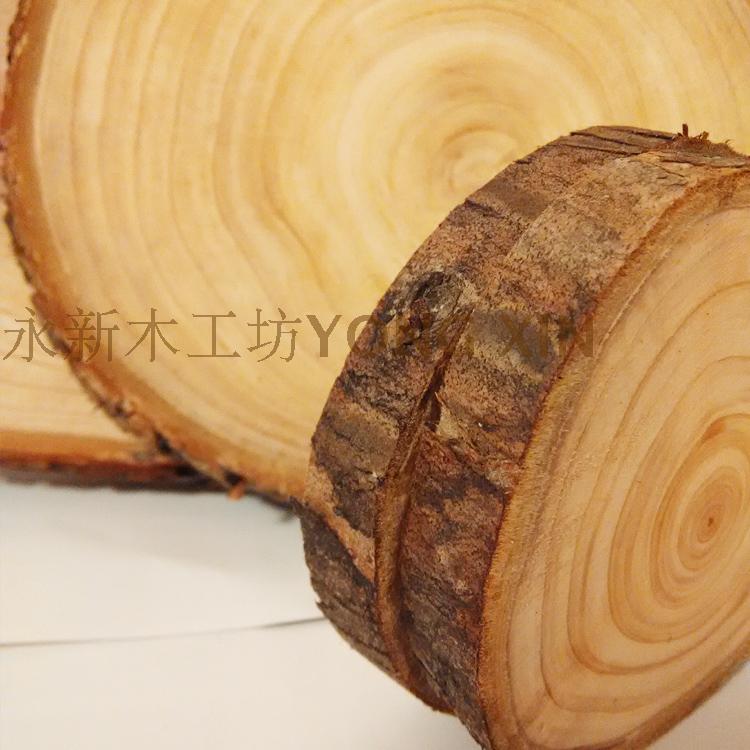 天然杉木年轮片 实木年轮木桩 清晰年轮纹路 年轮木块模型道具 - 图1