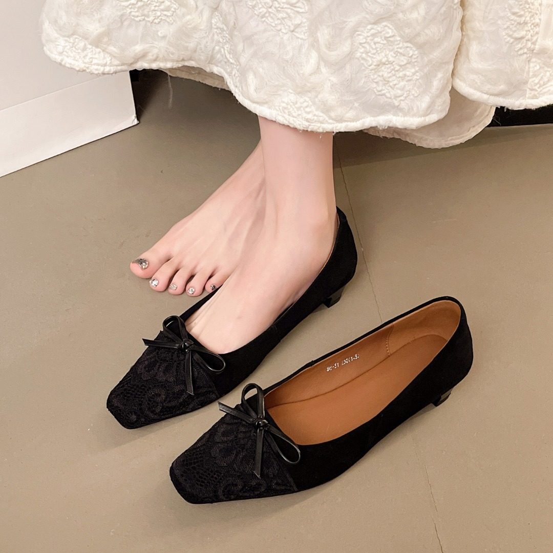 羊猄皮豹纹法式小方头真皮蝴蝶结女人味搭裙子高跟鞋女玛丽珍鞋,淘宝优惠券,粉丝福利购,淘宝优惠卷