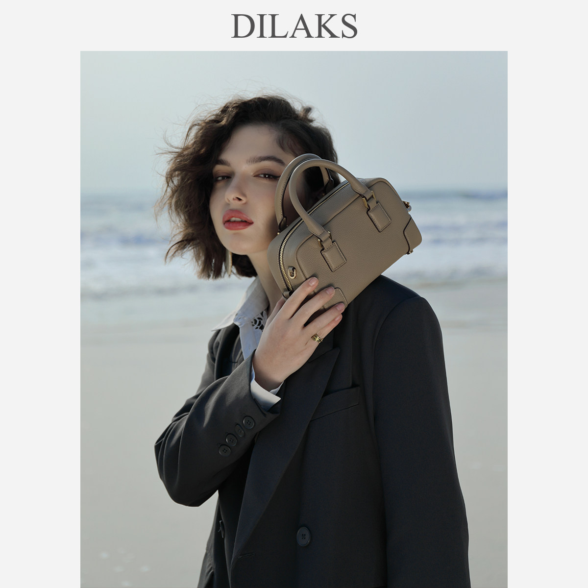 迪莱克丝大容量真皮2023波士顿包 dilaks女士包袋