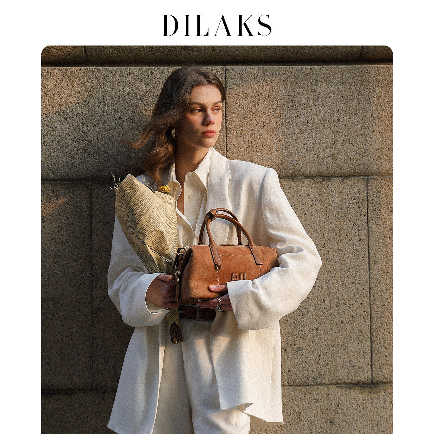 【新年礼物】DILAKS新款麂皮包包女手提波士顿包轻奢感通勤斜挎包,淘宝优惠券,粉丝福利购,淘宝优惠卷