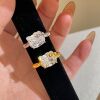 Cute KT meow large particle imitation diamond flash ring female niche design light luxury high-end open index finger ring ring