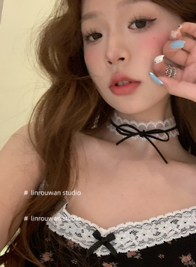 纯欲甜心 蝴蝶结蕾丝项圈女颈带choker脖子小众锁骨链2025年新款
