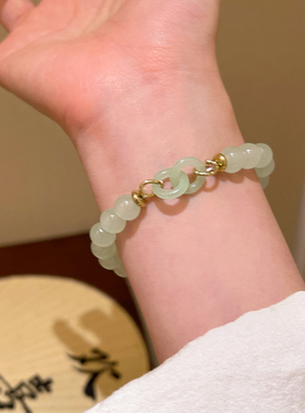 环环相扣手链女ins小众设计平安扣手串女闺蜜生日礼物女款ins风