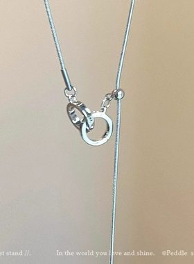 环扣流苏钛钢项链女轻奢小众高级感锁骨链2025新款毛衣链装饰配饰