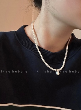韩系百搭闪锆珍珠项链女配饰高级感轻奢小众气质颈链choker锁骨链