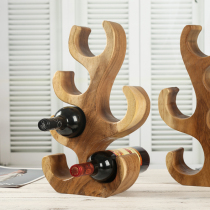 Thai Solid Wood Treetree Coral-Like Restaurant Wine Cabinet Swing Piece Creative Wood Red Wine Shelf Wood Red Wine Shelf