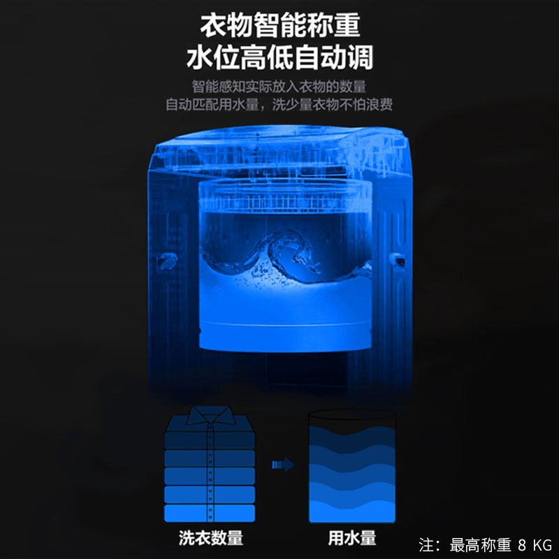 创维全自动家用小型波轮8kg洗衣机 创维凡扬洗衣机