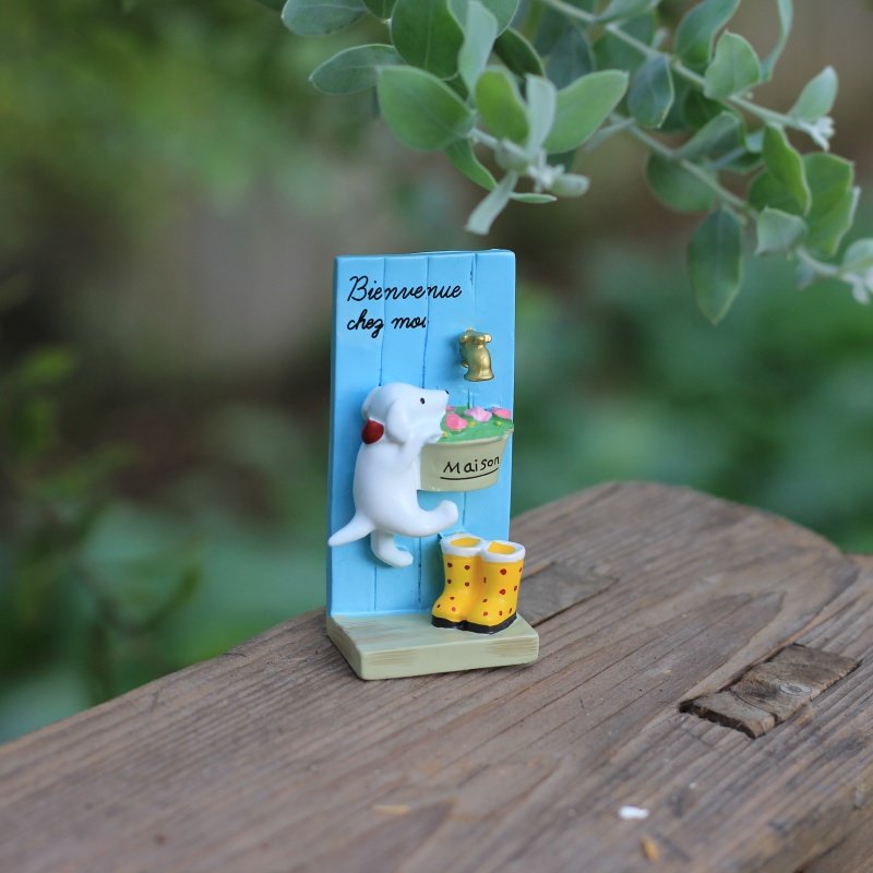 卡通可爱小狗水龙头迷你庭院摆件蓝色装饰品萌宠造型户外装饰,淘宝优惠券,粉丝福利购,淘宝优惠卷