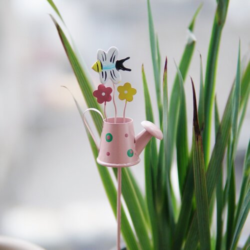 户外铁艺花园花插饰庭院别墅阳台花盆装造景布置小水桶水壶插件 - 图0