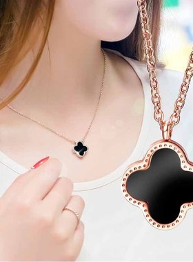 钛钢钛钢o型链女四叶草时尚饰品