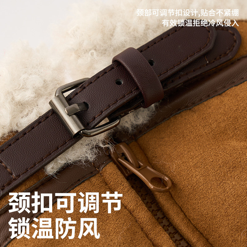 zeze皮质宠物夹克狗狗衣服秋冬保暖冬季毛绒背心猫猫衣服马甲服饰,淘宝优惠券,粉丝福利购,淘宝优惠卷