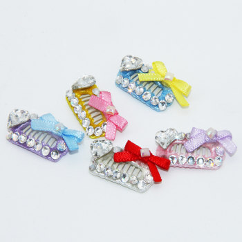 New pet hair clip Korean version does not work super flash rhinestone comb clip bb clip shredded hair clip Yorkshire Shih Tzu Maltese