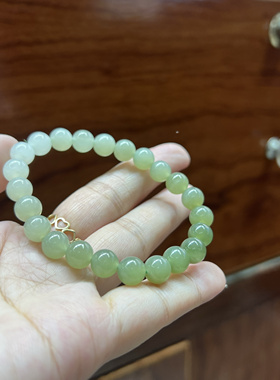 和田玉渐变色手串 尺寸8毫米青海老料手链送礼送闺蜜送女朋友礼物