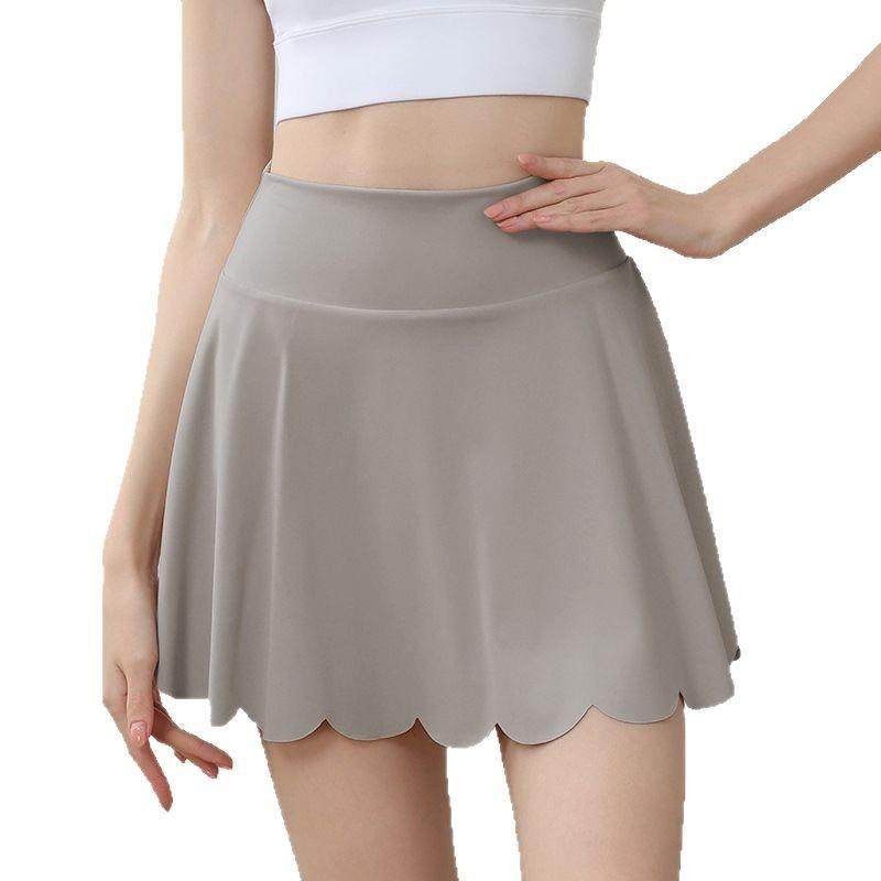 一体式高腰花瓣瑜伽短裙女 假两件防走光运动健身网球裙半身裙夏,淘宝优惠券,粉丝福利购,淘宝优惠卷