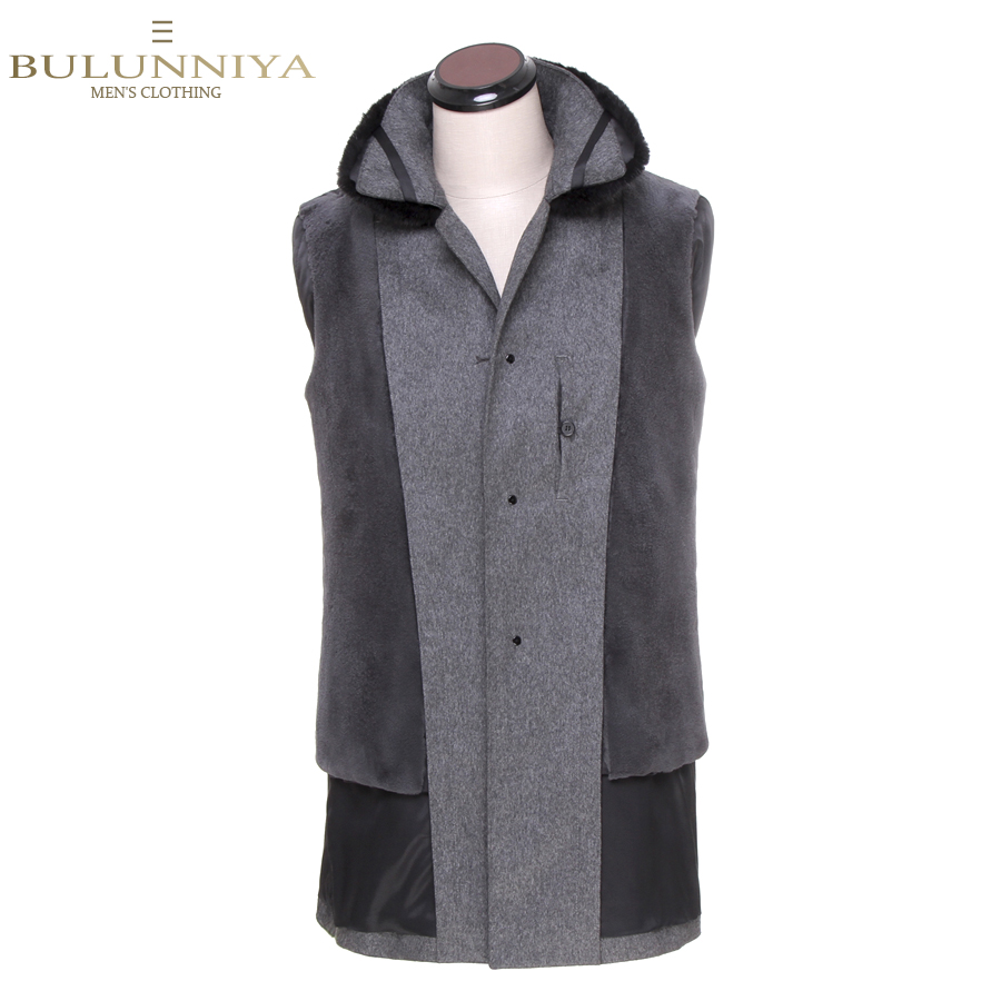 商政男装秋冬山羊绒中长款尼克服 布伦尼亚毛呢大衣