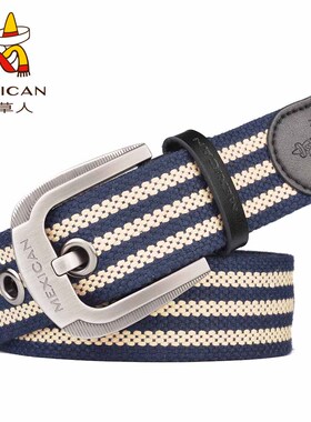 学生休闲裤户外简约风帆布皮带