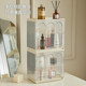 Multifunctional desktop storage box Multi-layer dustproof cosmetic storage cabinet Tea cup holder Figure debris transparent storage box