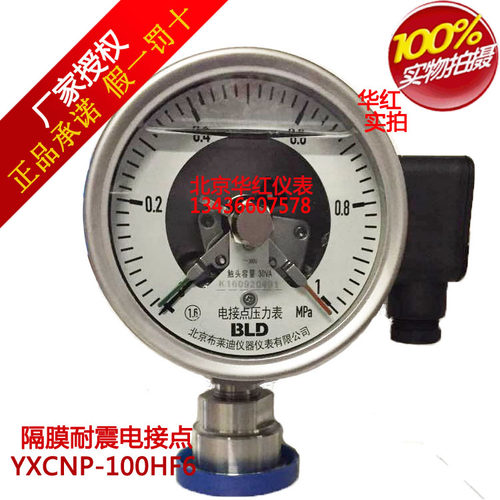 BLD北京布莱迪PYXH-100.F6 不锈钢隔膜电接点压力表 卡盘50.5耐震 - 图2