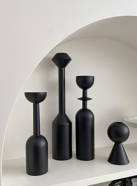 法式实木烛台创意家居装饰工艺品
