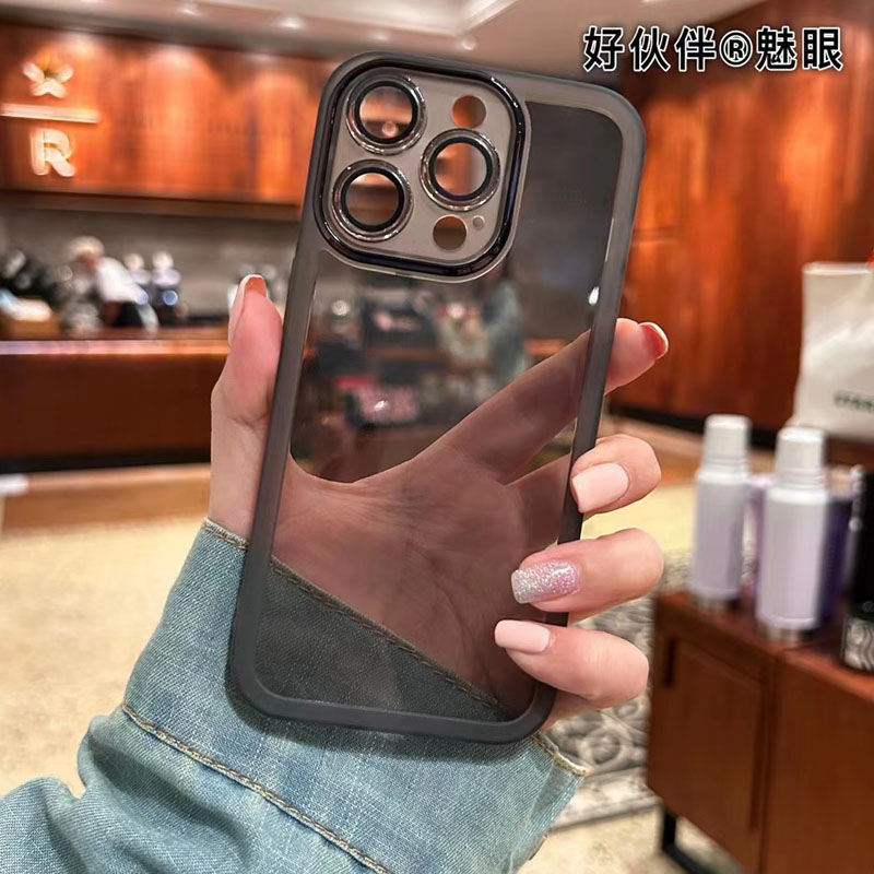 适用于iPhone15pro透明软壳max自带镜头膜苹果13新款12全包13promax女保护套 - 图1