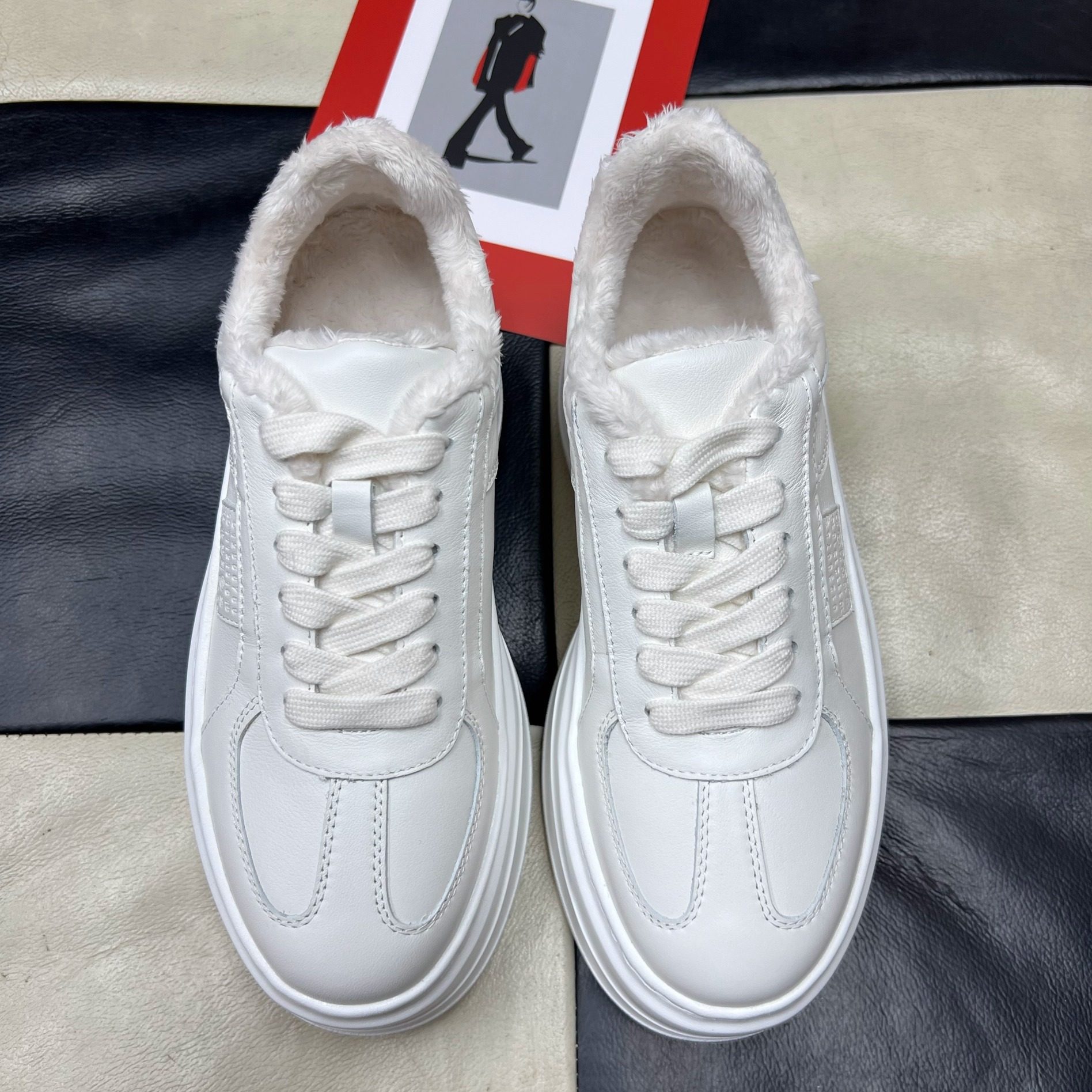 大厂品质 6cm跟台版牛皮面加绒内里轻便舒适百搭时尚通勤小白鞋女,淘宝优惠券,粉丝福利购,淘宝优惠卷