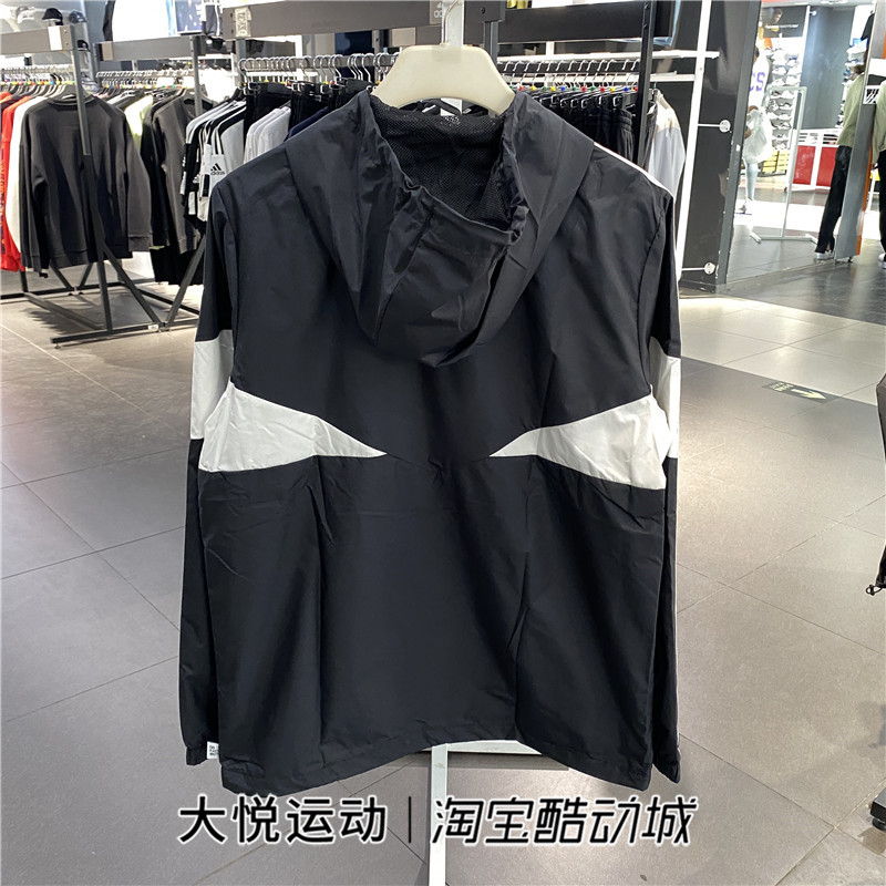 阿迪达斯Neo外套男春秋季百搭运动拼接防风服连帽夹克HM7430 2004