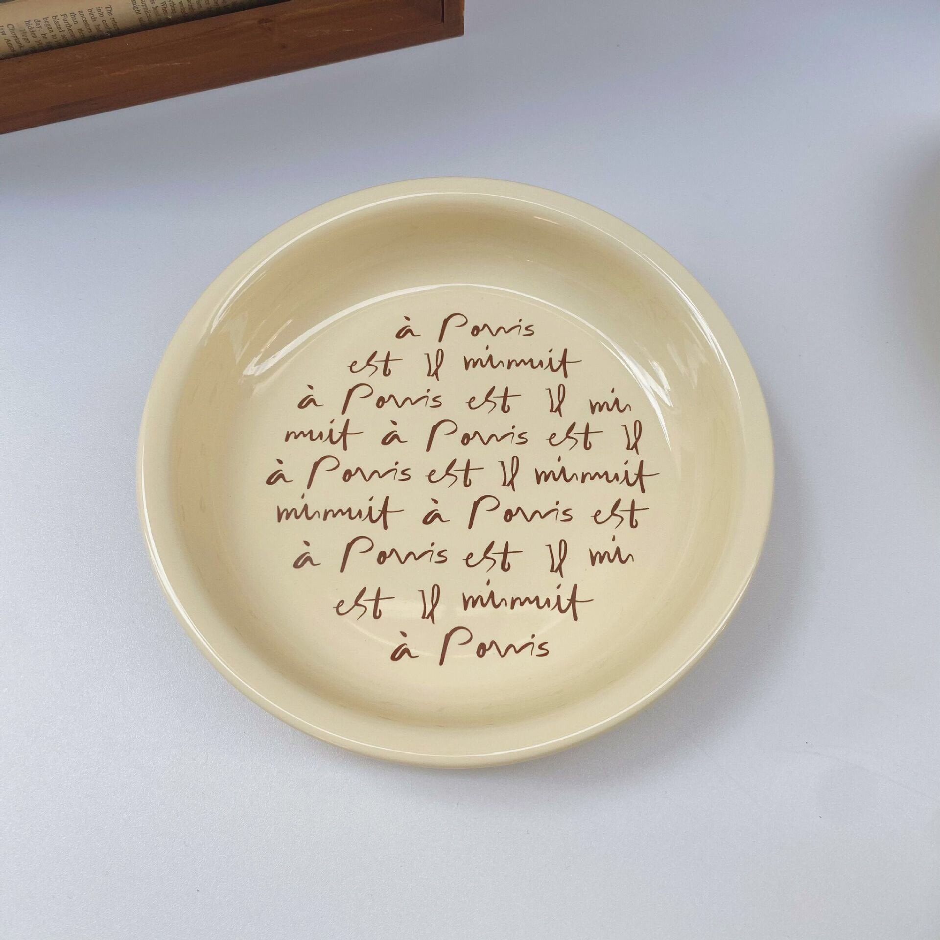 陶瓷餐具奶油色复古鱼盘甜品盘椭圆盘深盘餐盘粗陶沙拉碗ins燕麦