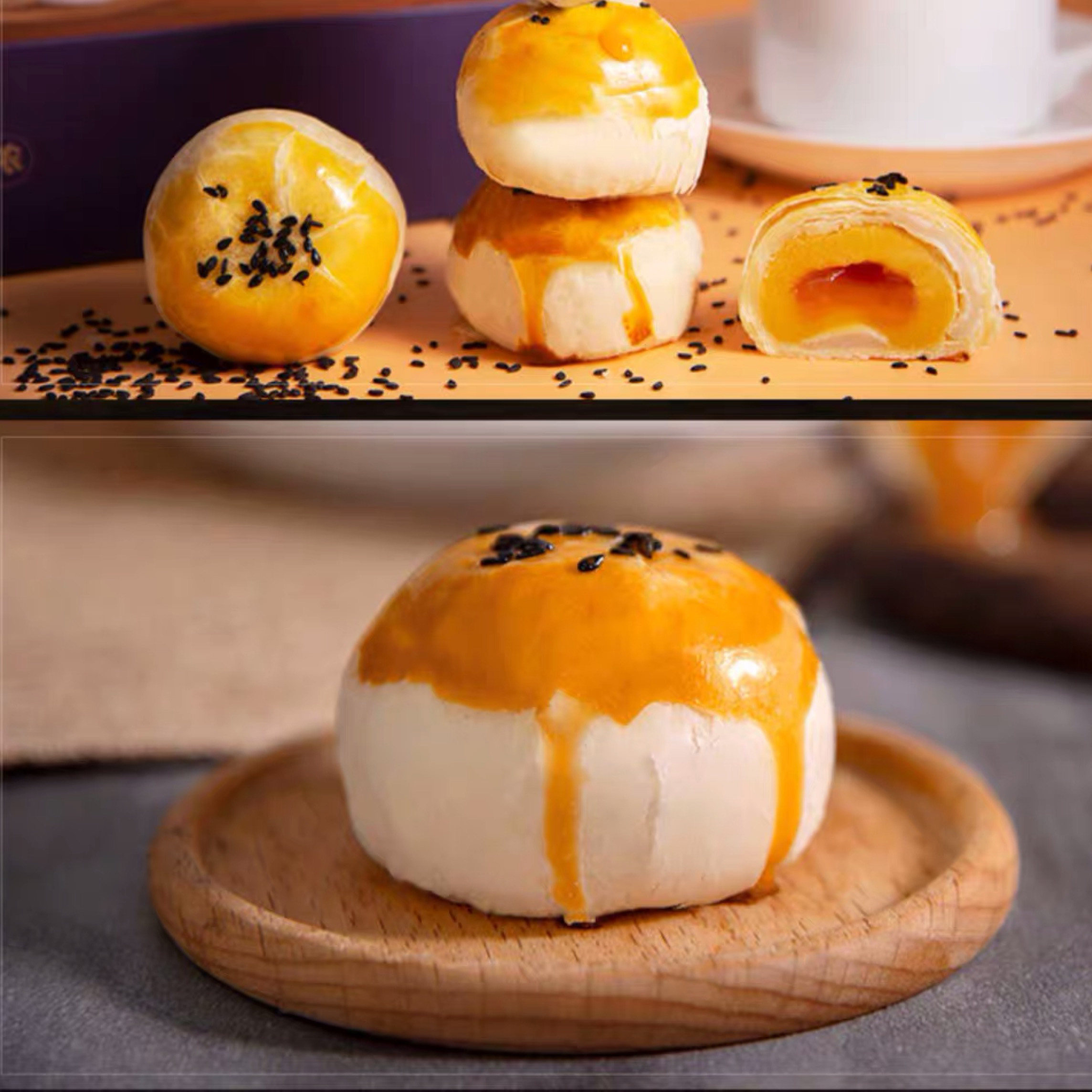 传统咸蛋黄酥雪媚娘面包早餐年货 爱巧传统糕点