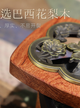 花梨木盘香炉双层中式实木香薰炉