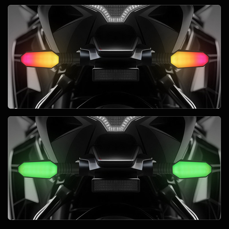 电动车改装转向灯摩托车尾灯LED流水投影灯踏板车12V转弯灯方向灯 - 图2