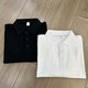 Pure black short-sleeved polo shirt for men and women in summer with high quality