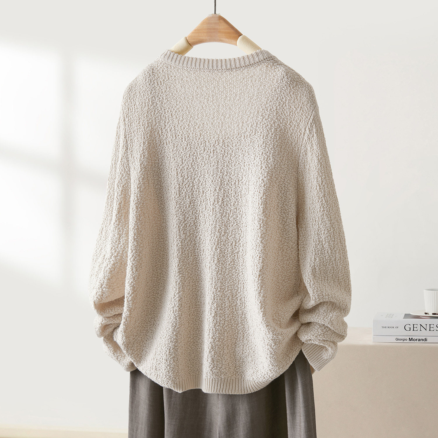 IHIMI海谧羊毛莱赛尔肌理感圆领针织开衫女春季亲肤显瘦百搭上衣,淘宝优惠券,粉丝福利购,淘宝优惠卷