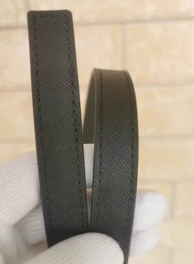 替换MK托特包购物袋妈咪包手提带黑色十字纹真皮替换包带可调节