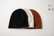 Small bird cashmere ~ warm practical functional small piece three-color double yarn curled knitted cashmere hat