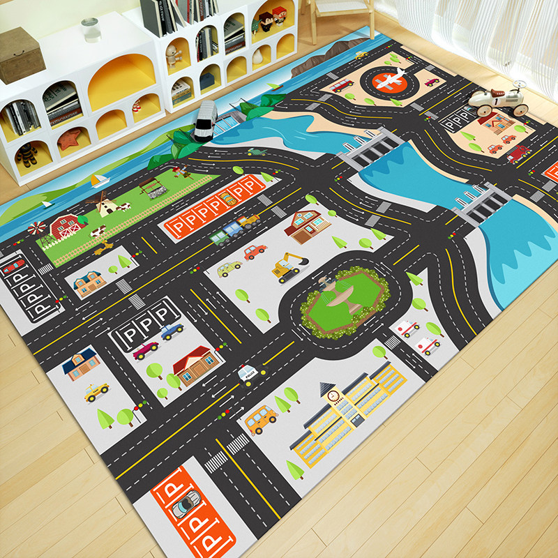 地垫停车场儿童爬行垫游戏赛道公路交通定制幼儿园客厅早教卧室地,淘宝优惠券,粉丝福利购,淘宝优惠卷