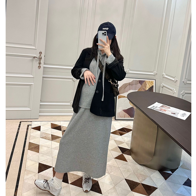 LeoMami孕妇装秋款慵懒风抓绒卫衣半身裙套装时尚宽松休闲两件套,淘宝优惠券,粉丝福利购,淘宝优惠卷