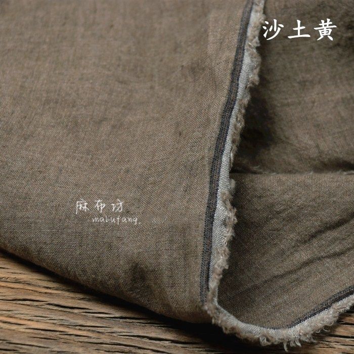 高端重度砂洗色织亚麻布料高麻感中厚度春夏裤子袍子服装日式面料,淘宝优惠券,粉丝福利购,淘宝优惠卷
