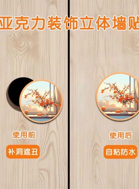 亚克力防水自粘立体墙贴遮丑美化