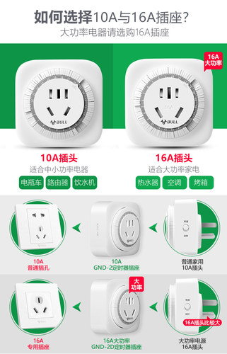 公牛机械式定时器插座智能间歇循环开关鱼缸冰箱24小时自动通断电 - 图3