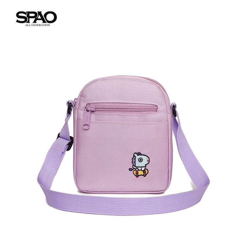 SPAO防弹少年团胸包迷你斜跨包单肩包卡通百搭手机袋小背包大,淘宝优惠券,粉丝福利购,淘宝优惠卷