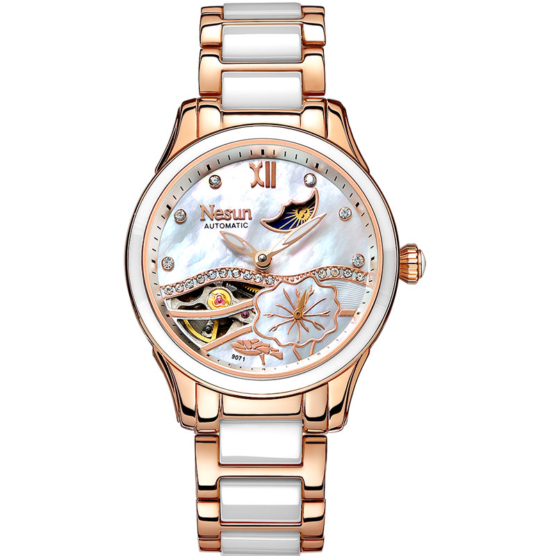 正品尼尚女士全自动简约气质机械表 nesun尼尚国产腕表