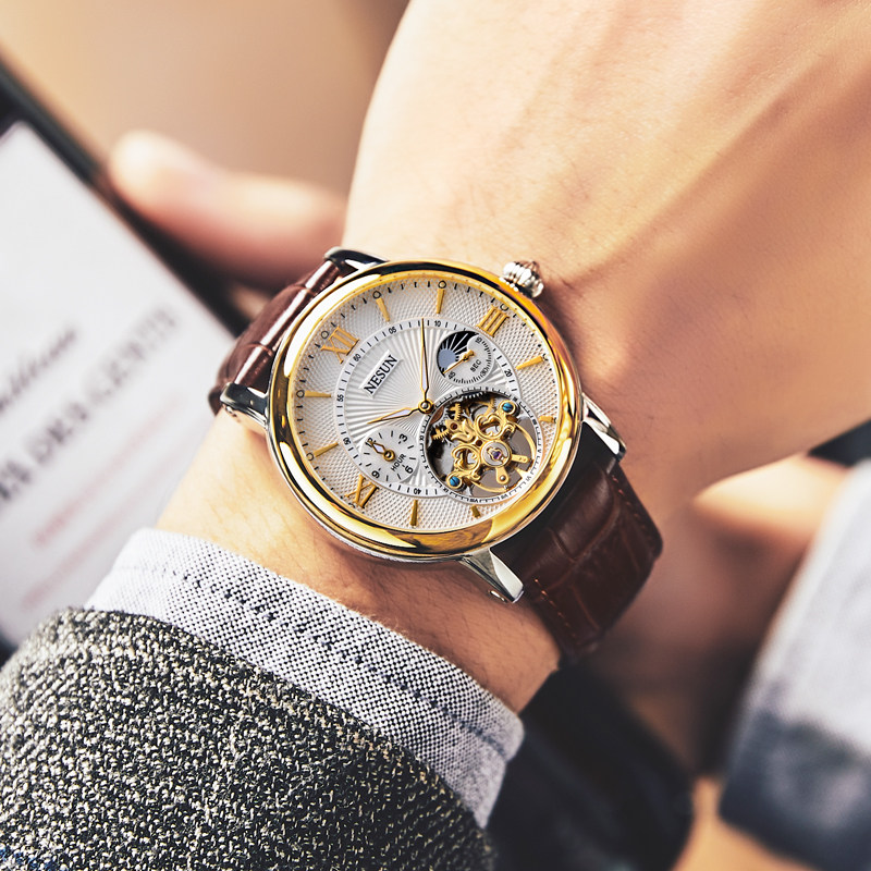 正品尼尚男全自动时尚防水潮机械表 nesun尼尚国产腕表