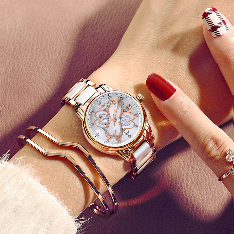 正品尼尚女士时尚潮流防水石英表 nesun尼尚国产腕表