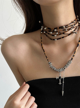 【朋克辣妹风】y2k多层叠戴颈链