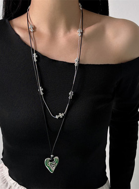 【2026新款】十字架蜡绳桃心项链