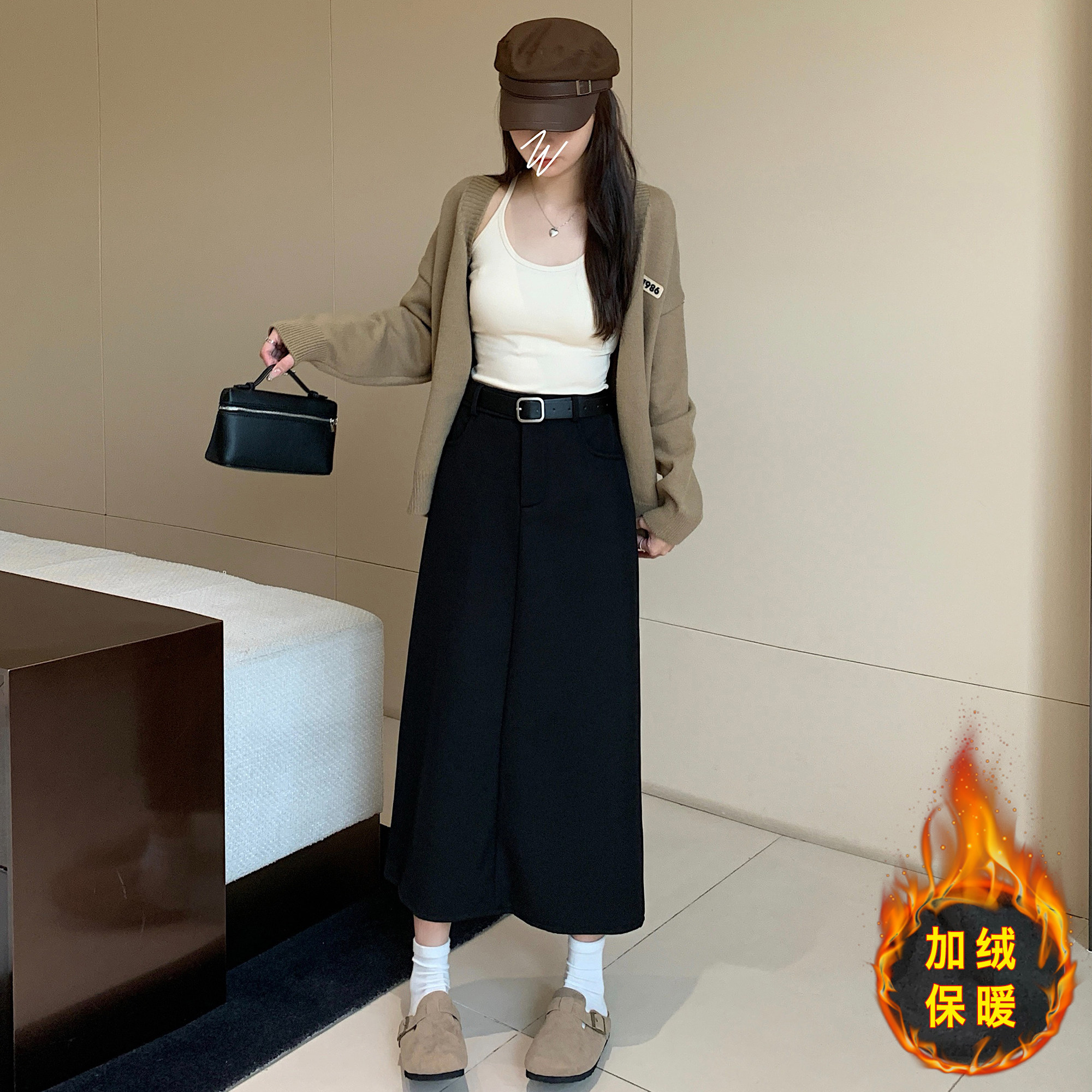 小吉家大码女装秋冬加厚西装后开叉裙子胖mm复古设计感中长半身裙,淘宝优惠券,粉丝福利购,淘宝优惠卷