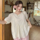 Xiaojijia plus size ເຄື່ອງ​ນຸ່ງ​ຫົ່ມ​ຂອງ​ແມ່​ຍິງ​ການ​ຫຼຸດ​ຜ່ອນ​ອາ​ຍຸ​ການ​ຫຼຸດ​ຜ່ອນ​ການ​ສີ​ຂາວ​ຮູ​ຄໍ​ມົນ​ເສື້ອ summer ໄຂ​ມັນ​ມມ​ແບບ​ເກົາ​ຫຼີ​ວ່າງ slim ເສື້ອ​ເຊີດ​ສໍາ​ລັບ​ແມ່​ຍິງ
