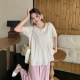 Xiaojijia plus size ເຄື່ອງ​ນຸ່ງ​ຫົ່ມ​ຂອງ​ແມ່​ຍິງ​ການ​ຫຼຸດ​ຜ່ອນ​ອາ​ຍຸ​ການ​ຫຼຸດ​ຜ່ອນ​ການ​ສີ​ຂາວ​ຮູ​ຄໍ​ມົນ​ເສື້ອ summer ໄຂ​ມັນ​ມມ​ແບບ​ເກົາ​ຫຼີ​ວ່າງ slim ເສື້ອ​ເຊີດ​ສໍາ​ລັບ​ແມ່​ຍິງ